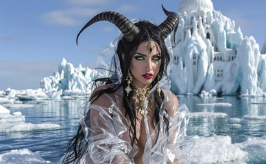 Sexy topless demon